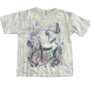 The Mountain Kid's Unicorn & Butterflies Crew Neck T-Shirt Size XL